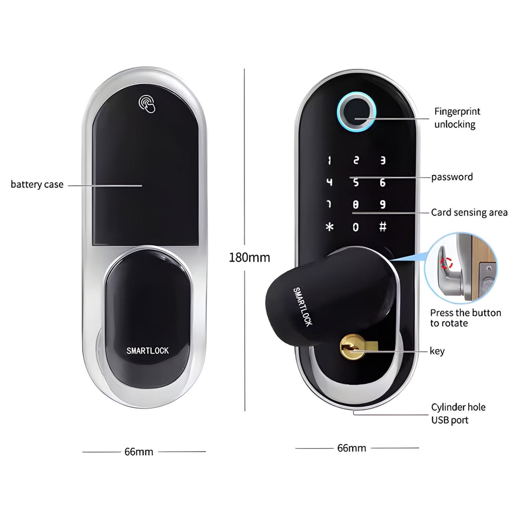 Deadbolt_Smart_Pad_Door_Lock_Silver measurements
