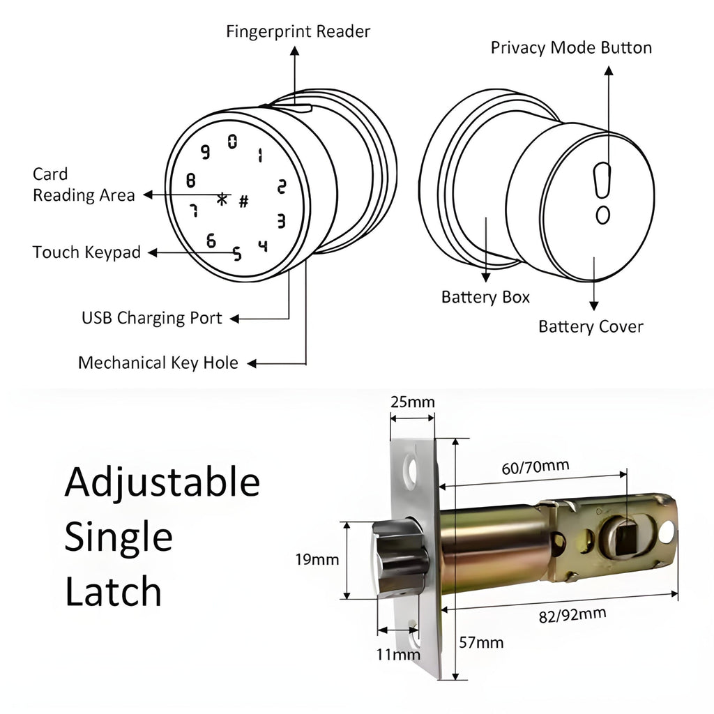 Fingerprint_Door_Knob latch size