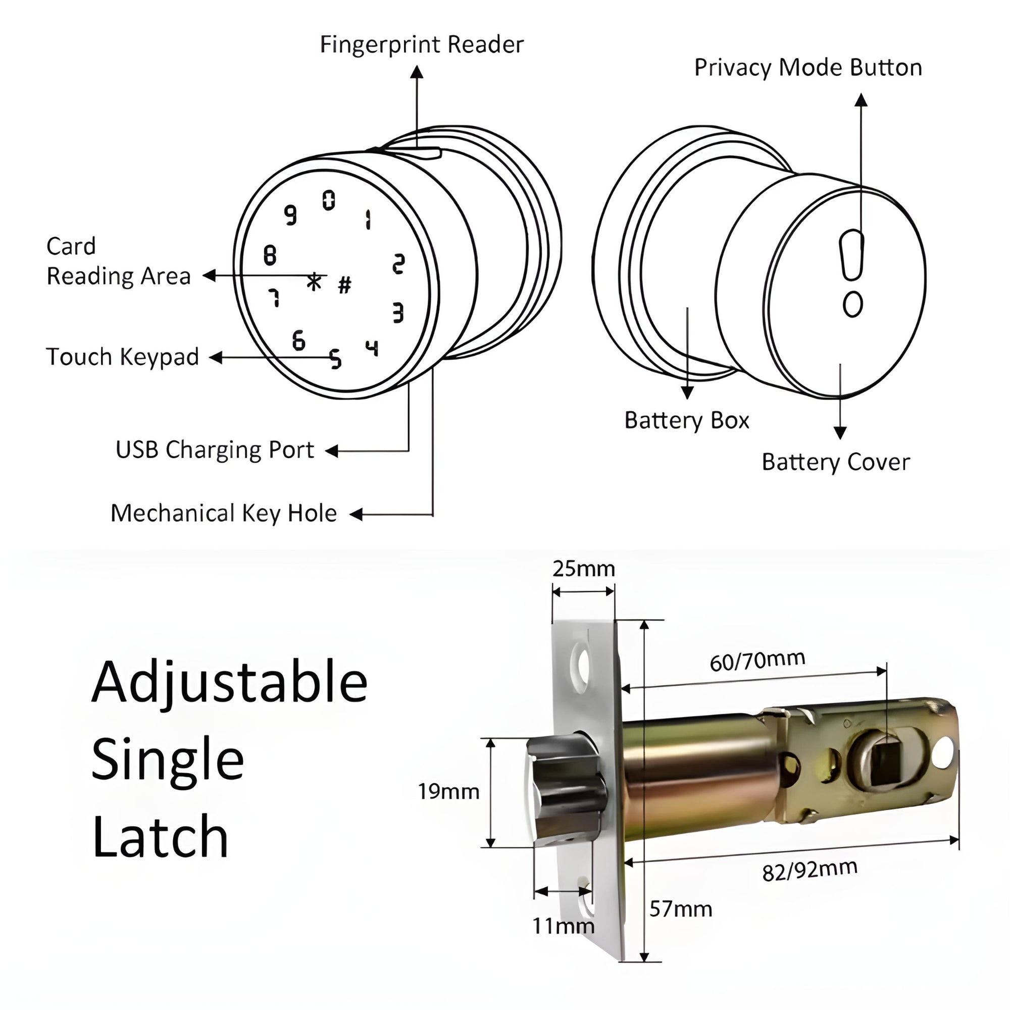 Fingerprint_Door_Knob latch size